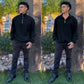 Black Quarter-Zip Sweatshirt