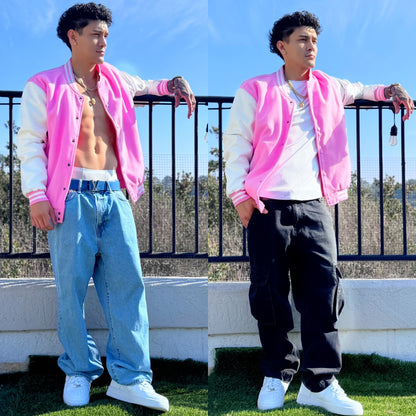 Pink Varsity Letterman Jacket