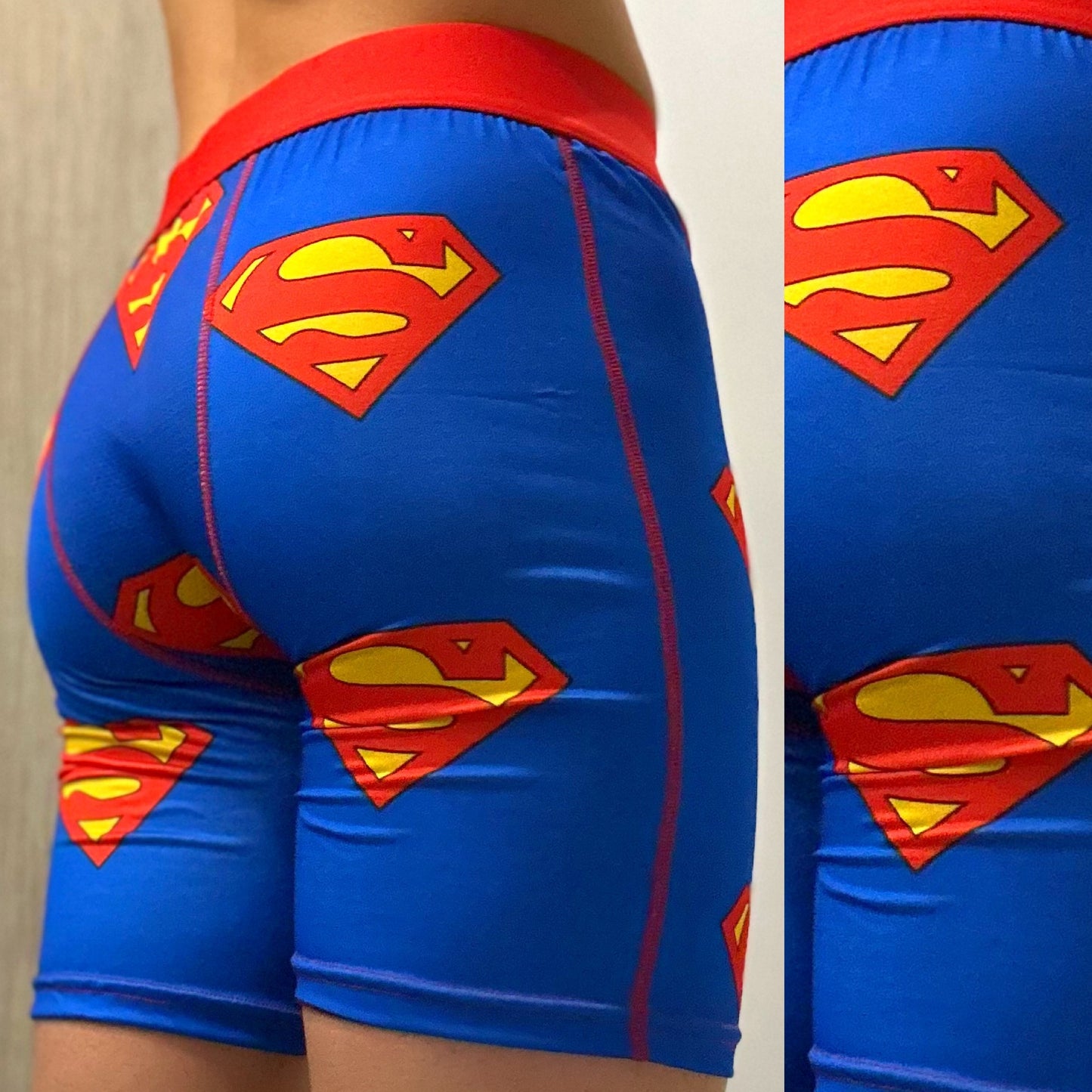 Red & Blue Superman Boxers, Back Side Color 