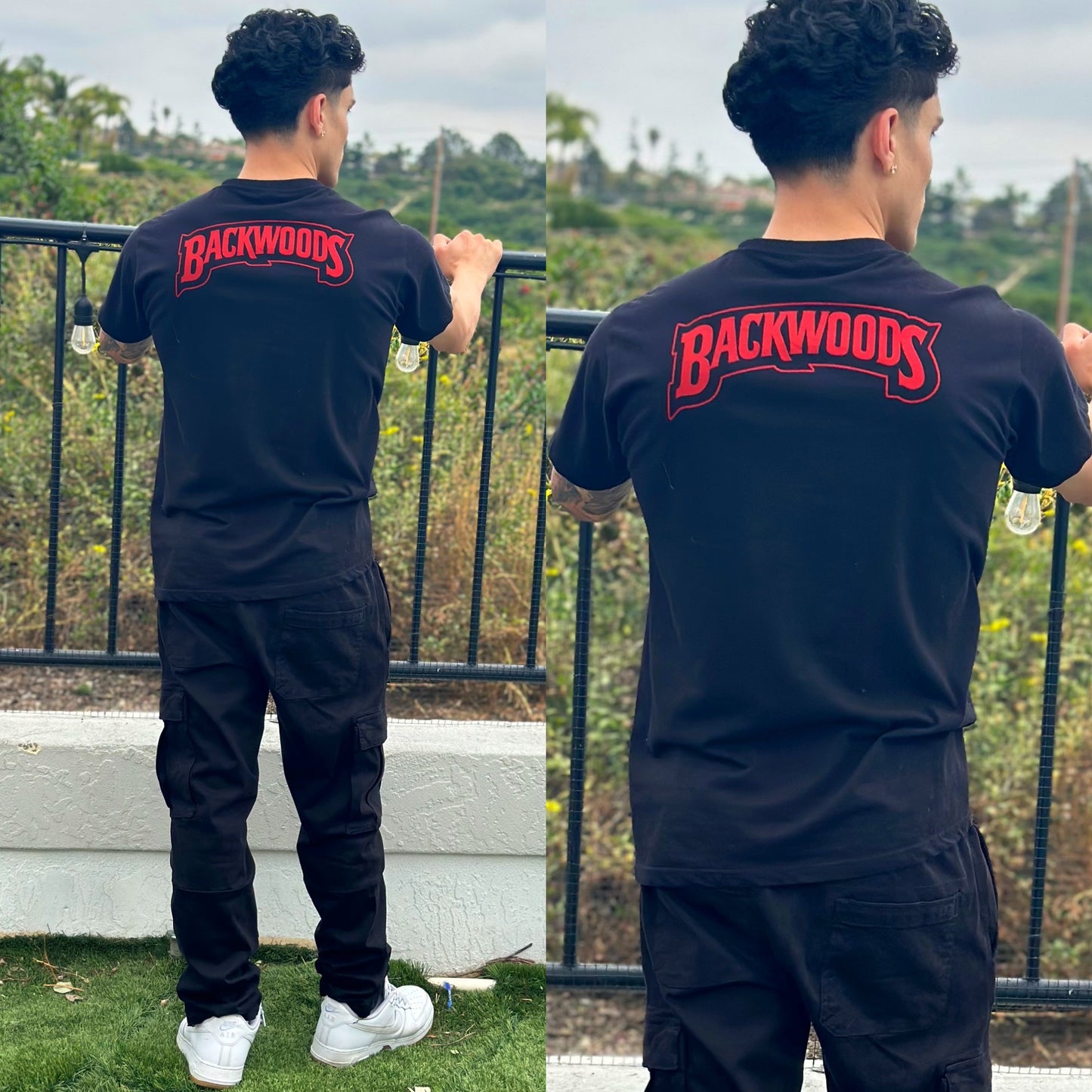 Black Backwoods Graphic Tee Crew Neck T-Shirt