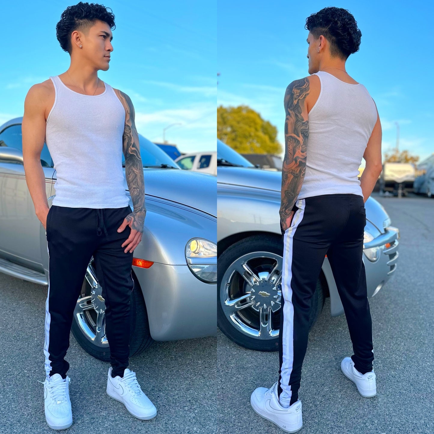 Black Cali Racer Sweatpants