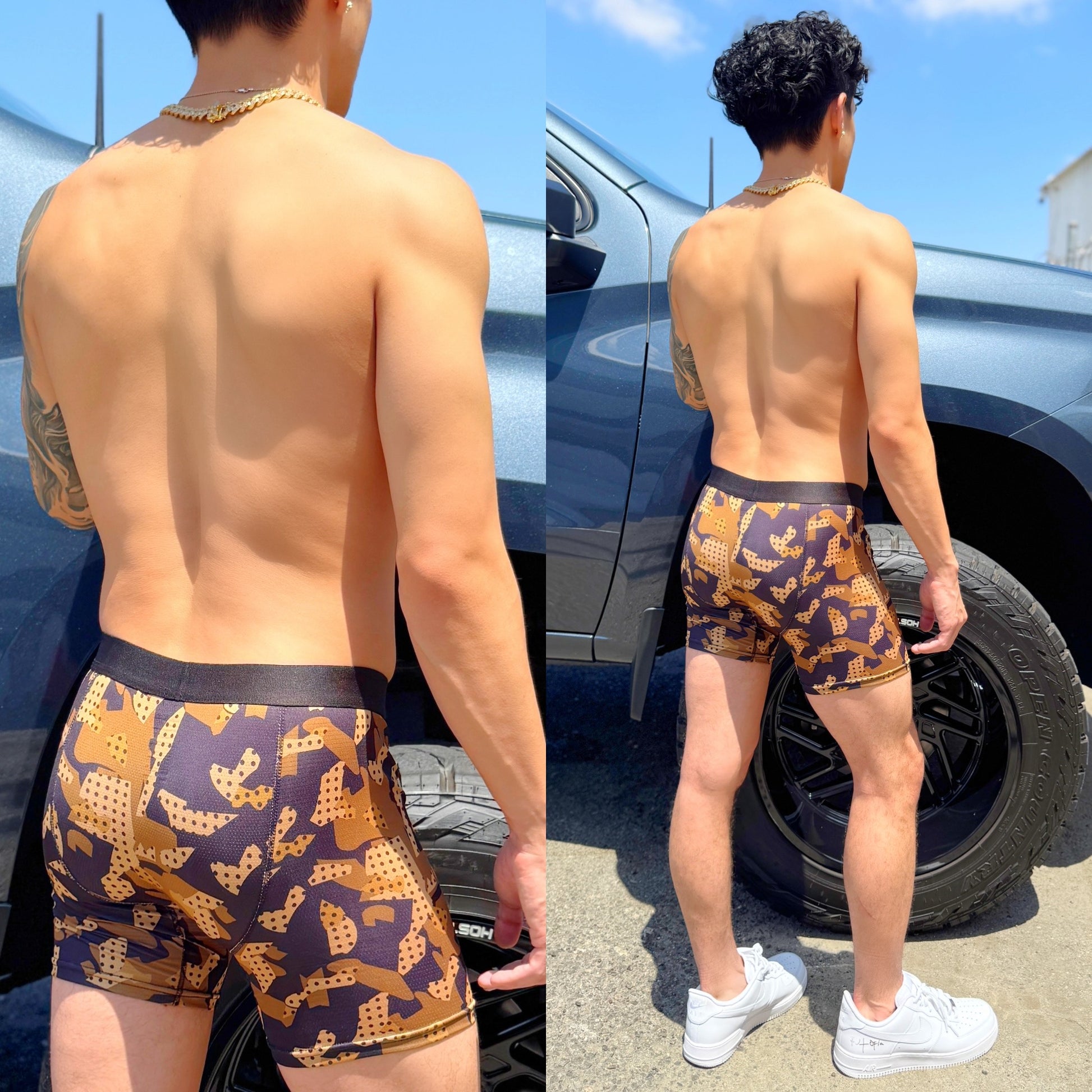 Gold Camo Boxer Briefs, back side