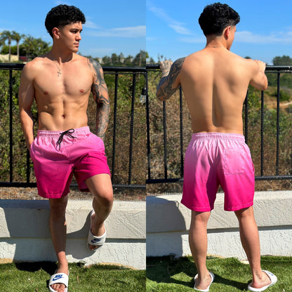 Cotton Candy Pink Ombre Board Shorts