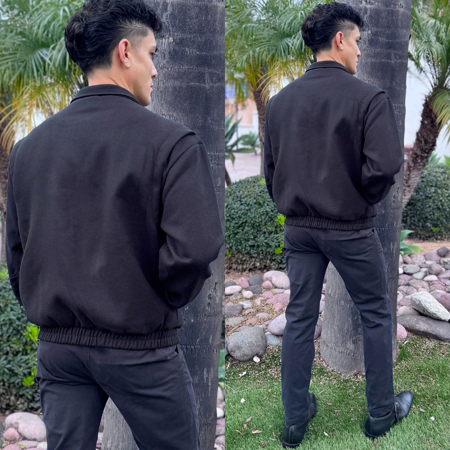 Black Vintage Bomber Jacket