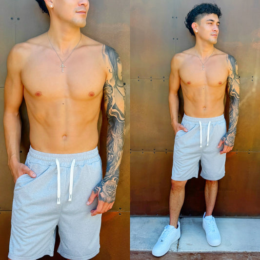 Cali King Gray Sweatshorts, front side 