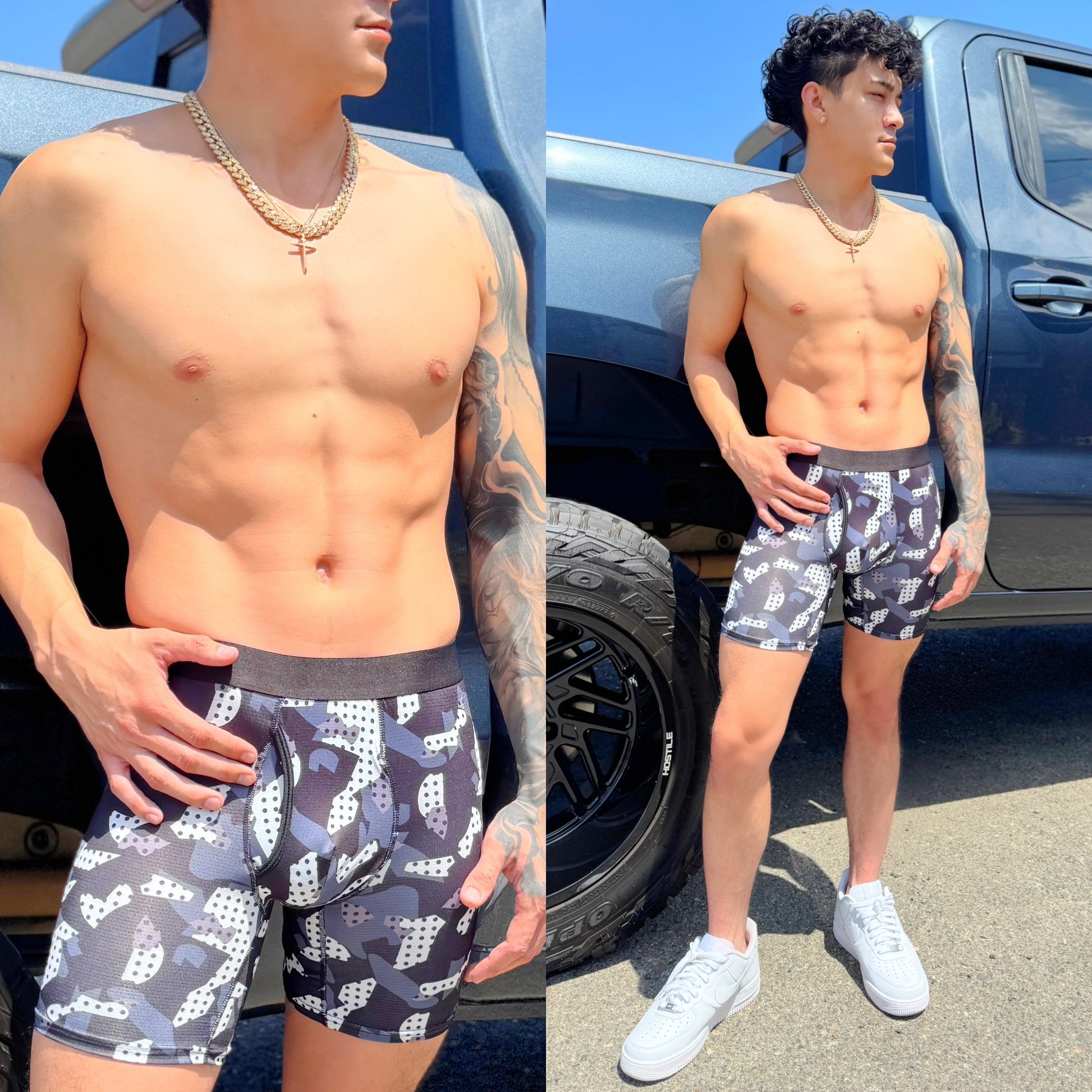 Black Camo Boxer Briefs, front side