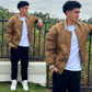 Milk Chocolate Windbreaker Bomber Jacket