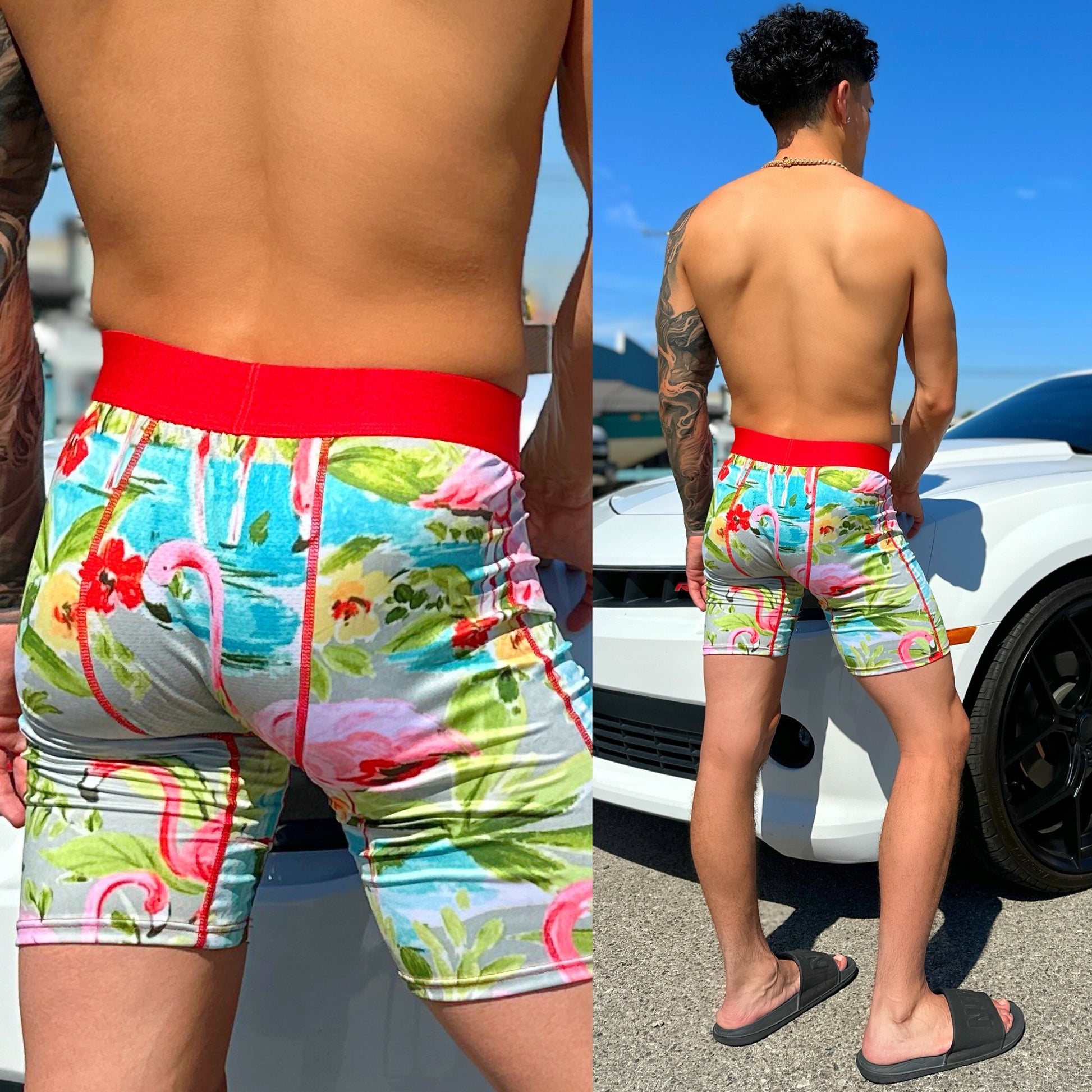 Old Las Vegas Flamingo Boxers, Back Side Color