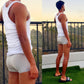 Nico Mendoza in Strands of Silver Boxer Briefs, Backside