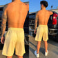 Stone Cold Yellow Medusa Shorts, back side