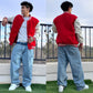 Red Varsity Letterman Jacket, color close-up