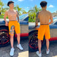 Orange Monopoly Sweatshorts