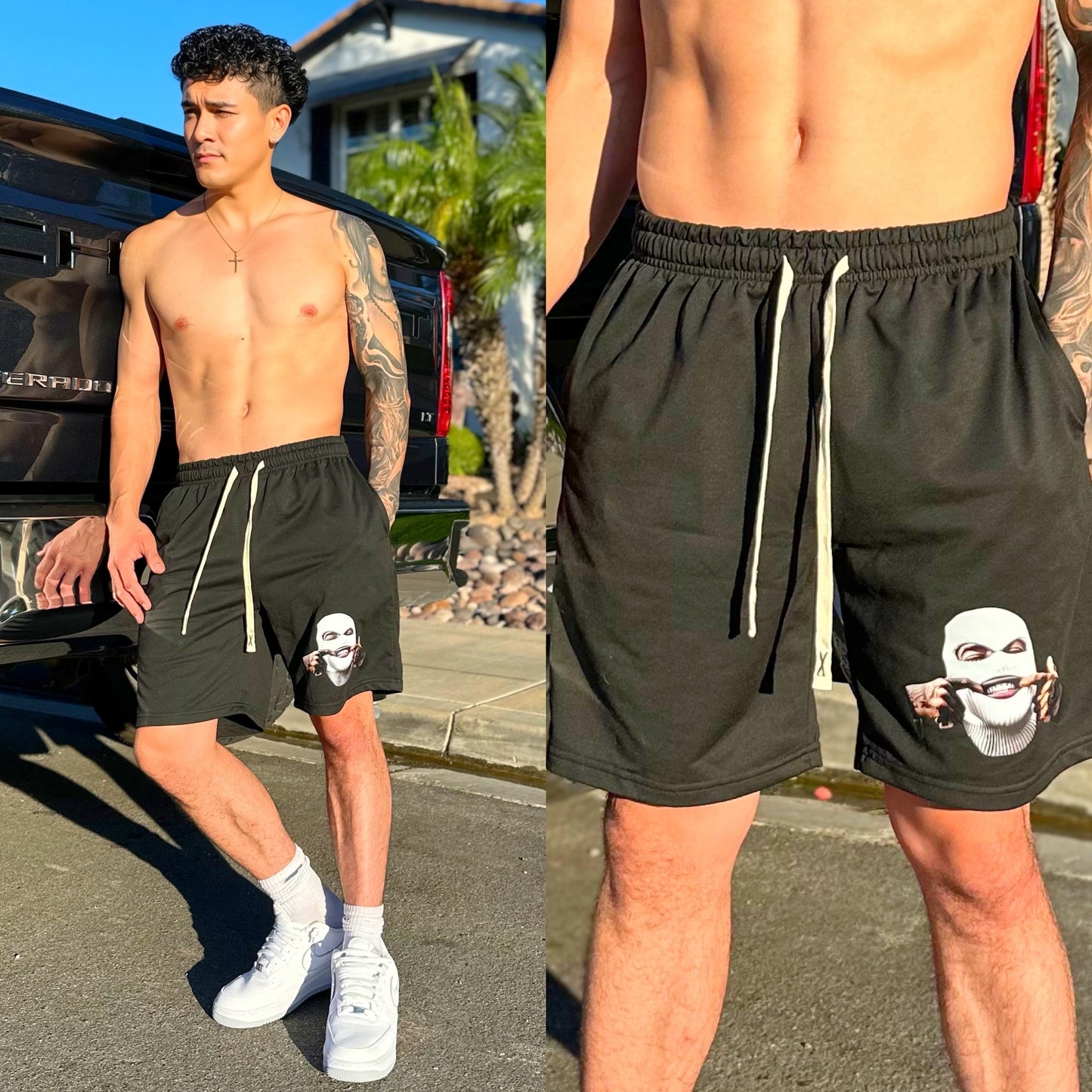 Ski Mask Black Sweat Shorts