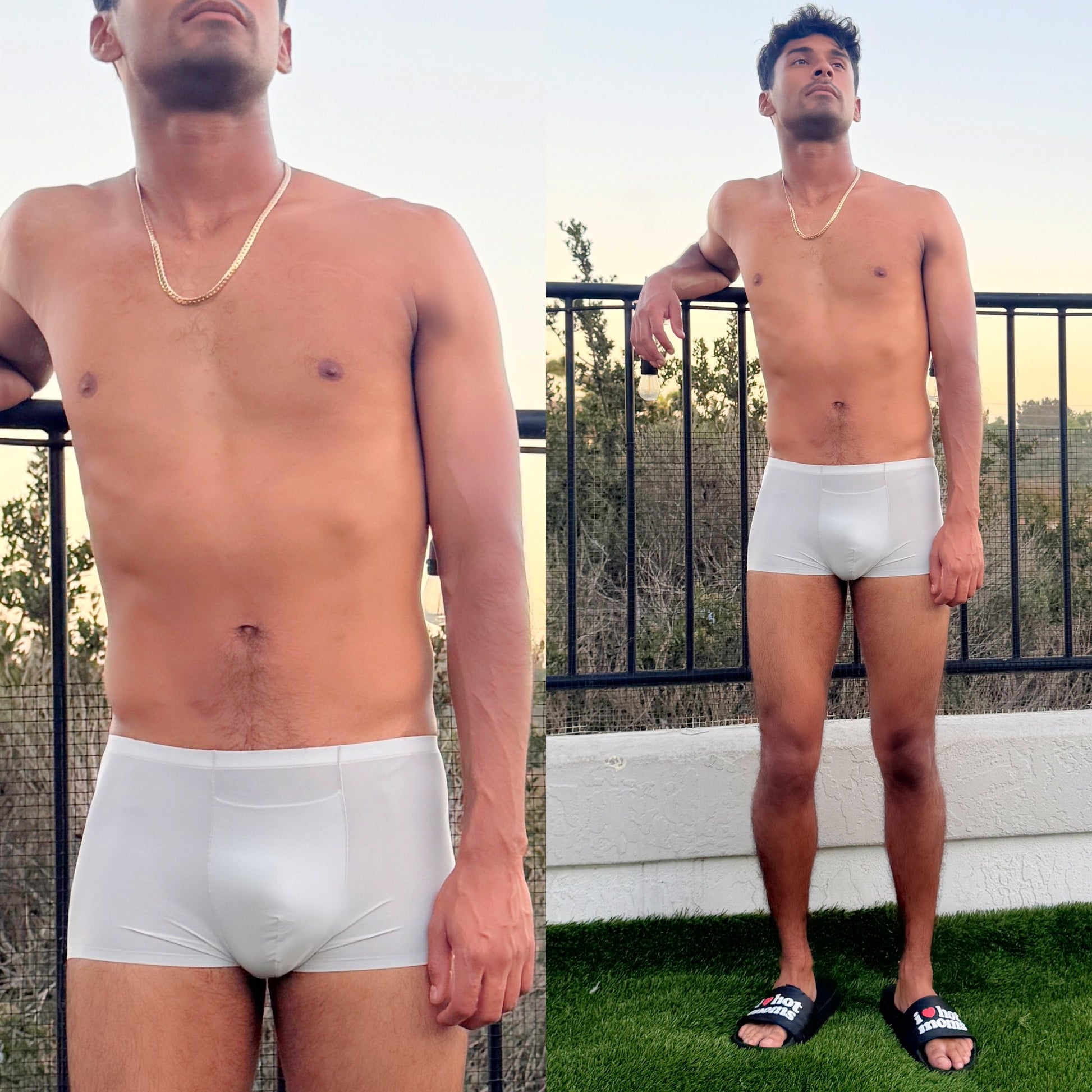 Lagoon Green Boxer Briefs, nico shirtless male model, front