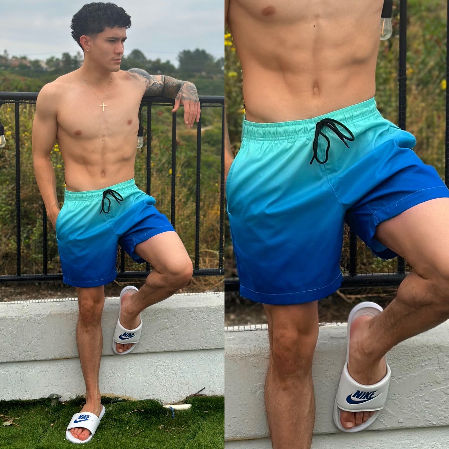 Blue Ombre Reef Board Shorts 🌊