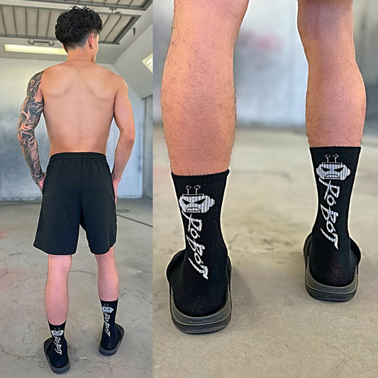 Black Robot Socks, Back Side