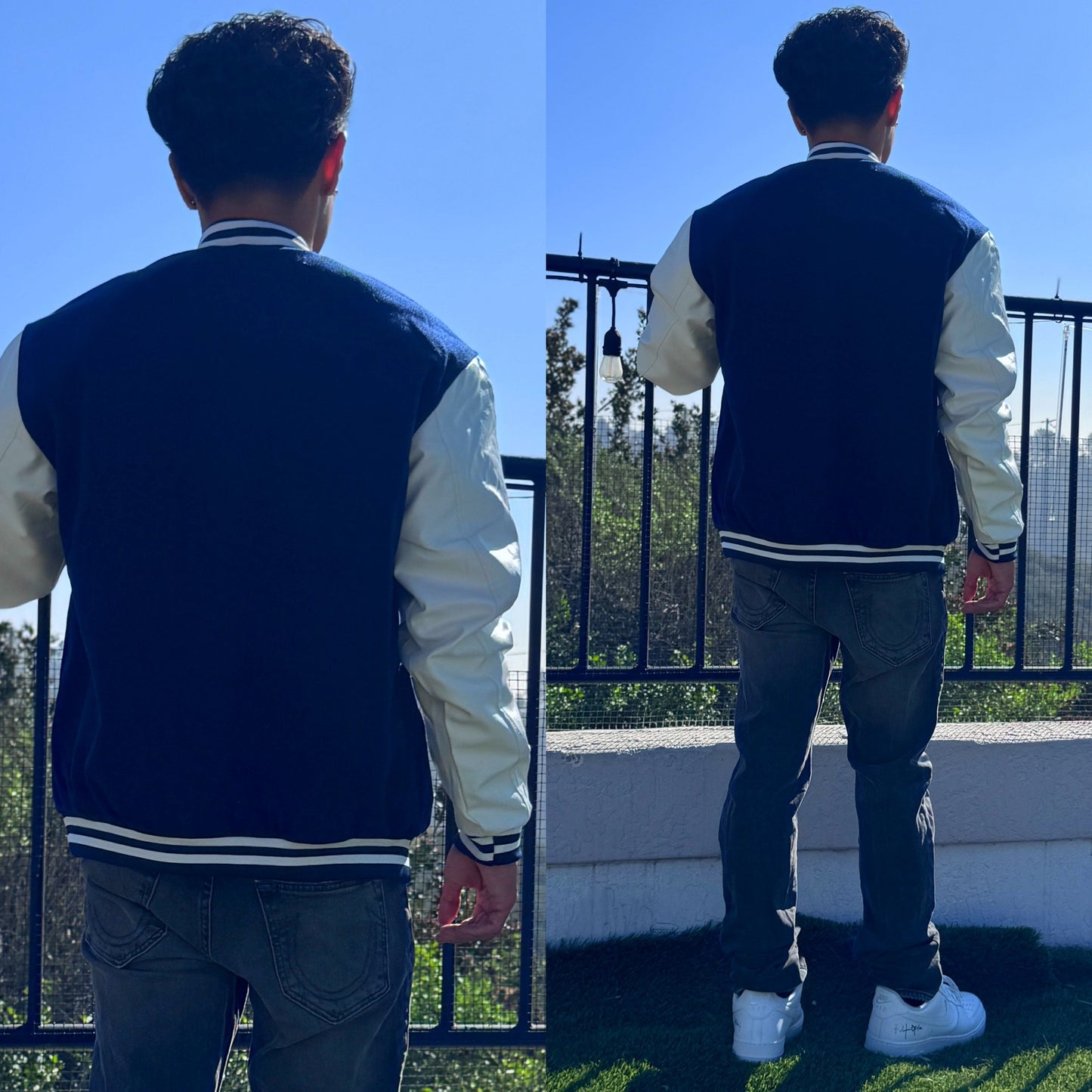 Dark Blue Varsity Letterman Jacket