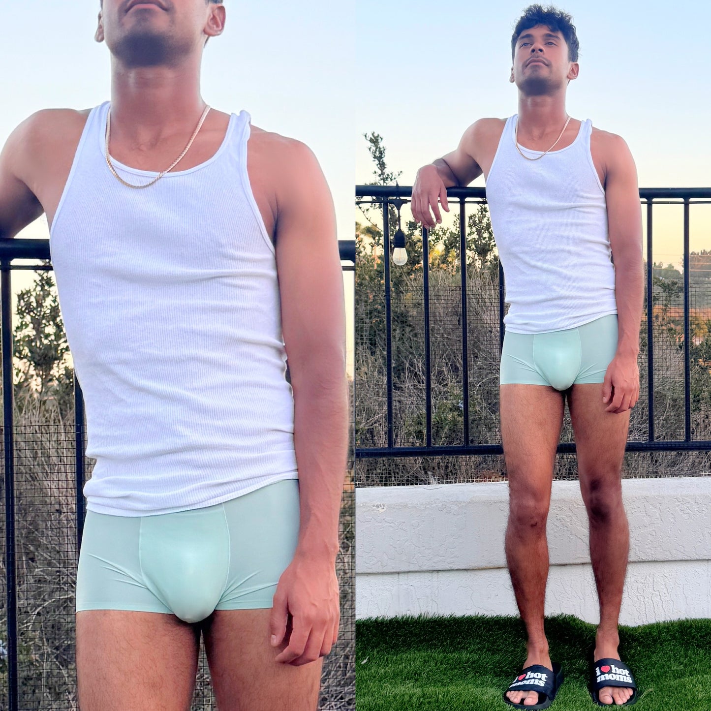 Lagoon Green Boxer Briefs, front, nico