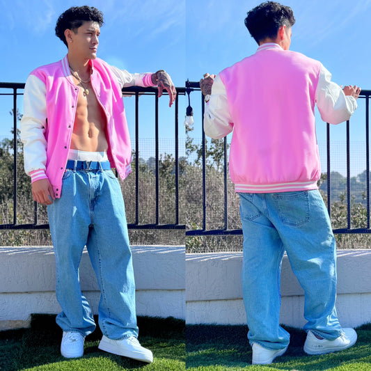 Pink Varsity Letterman Jacket
