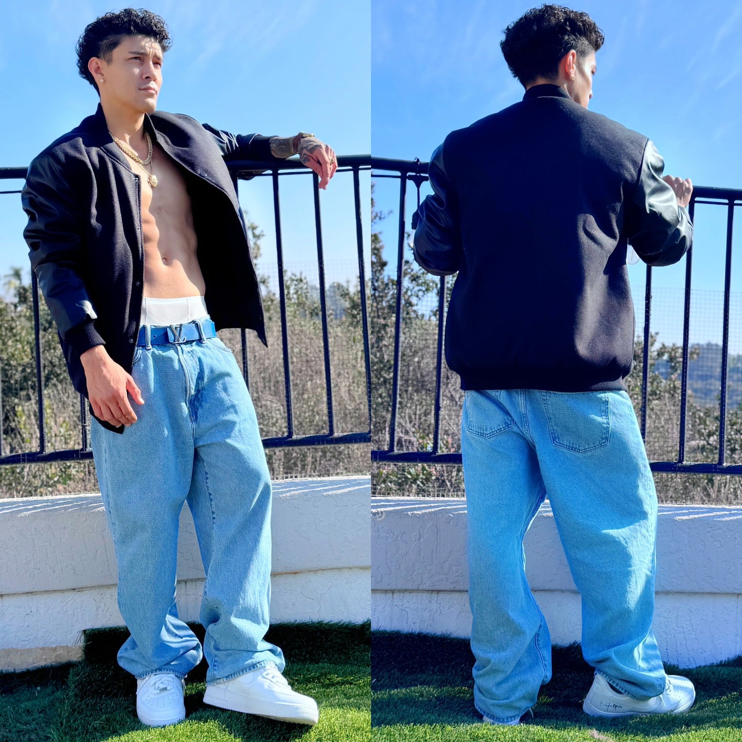 Black Varsity Letterman Jacket, detail