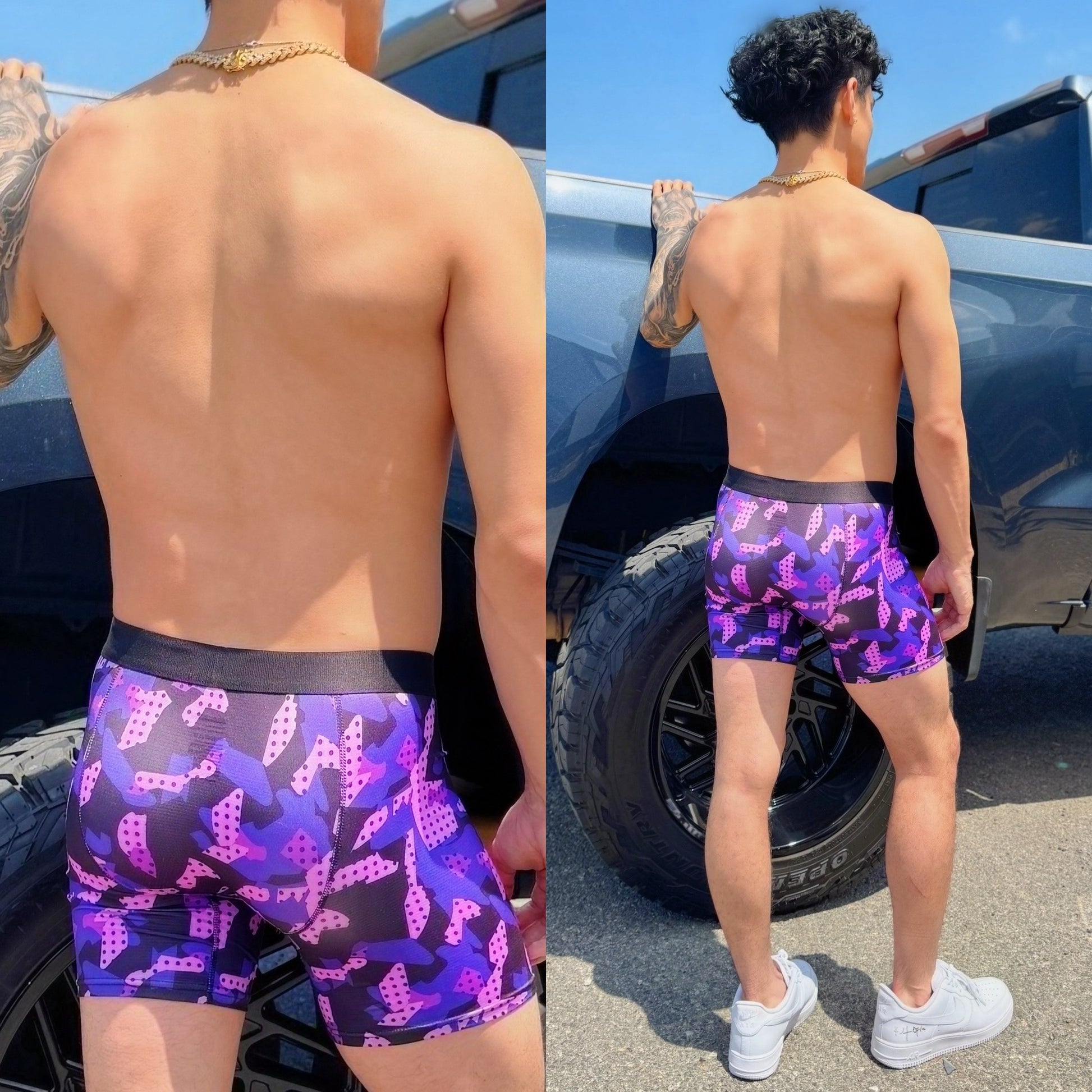 Purple Camo Boxer Briefs, back side