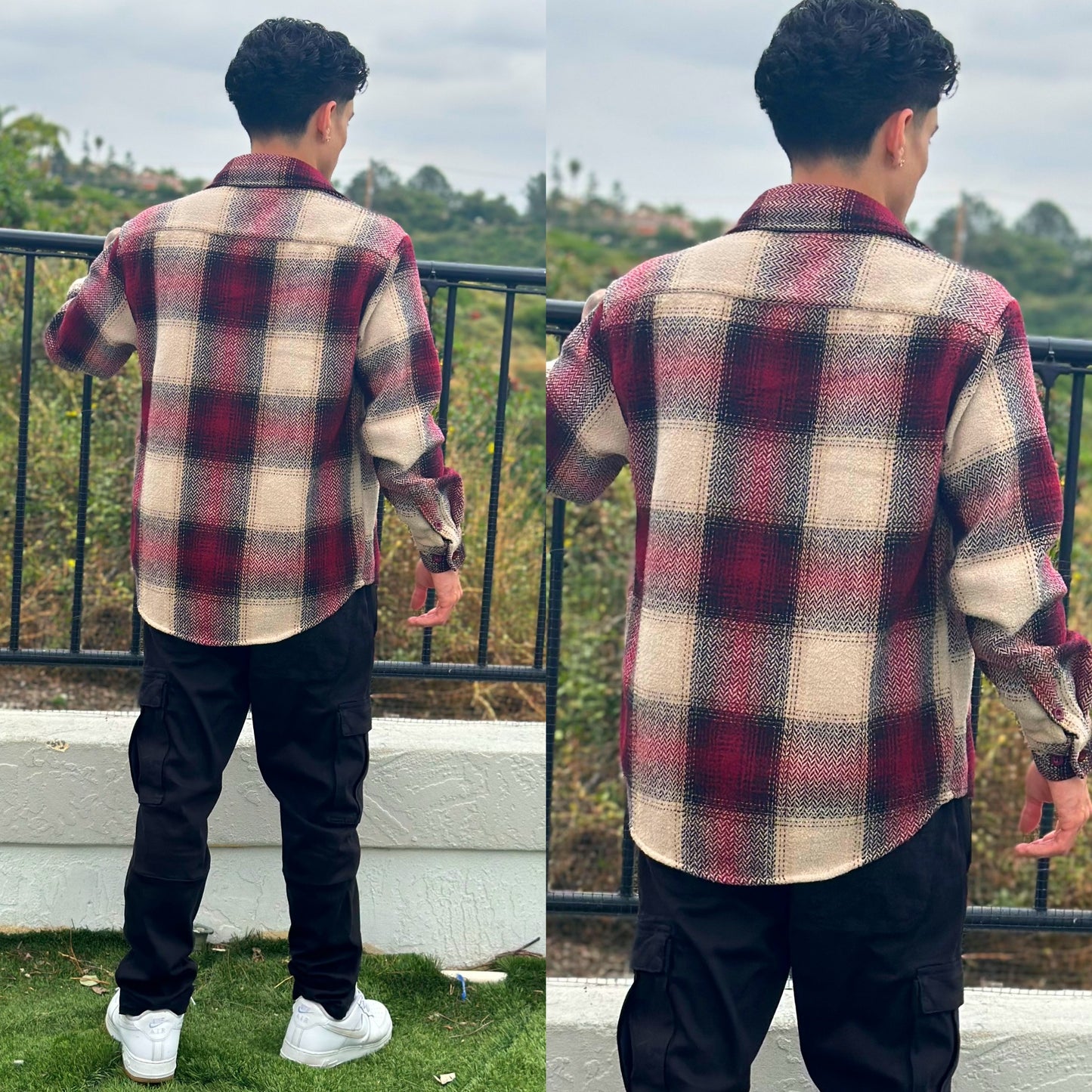 Cream & Burgundy SoCal Mountain Flannel