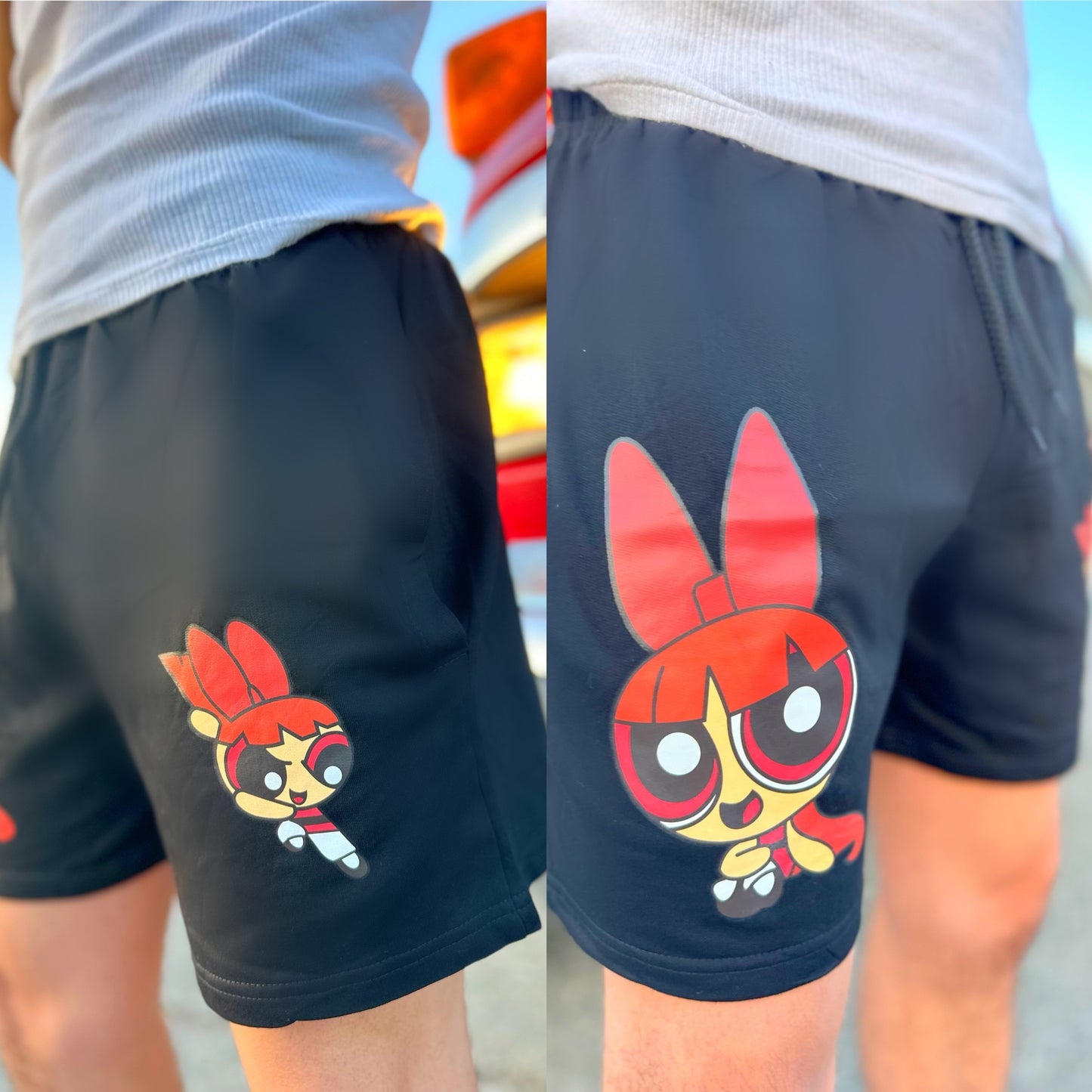 🌸 Blossom's Black Sweat Short Shorts 💥