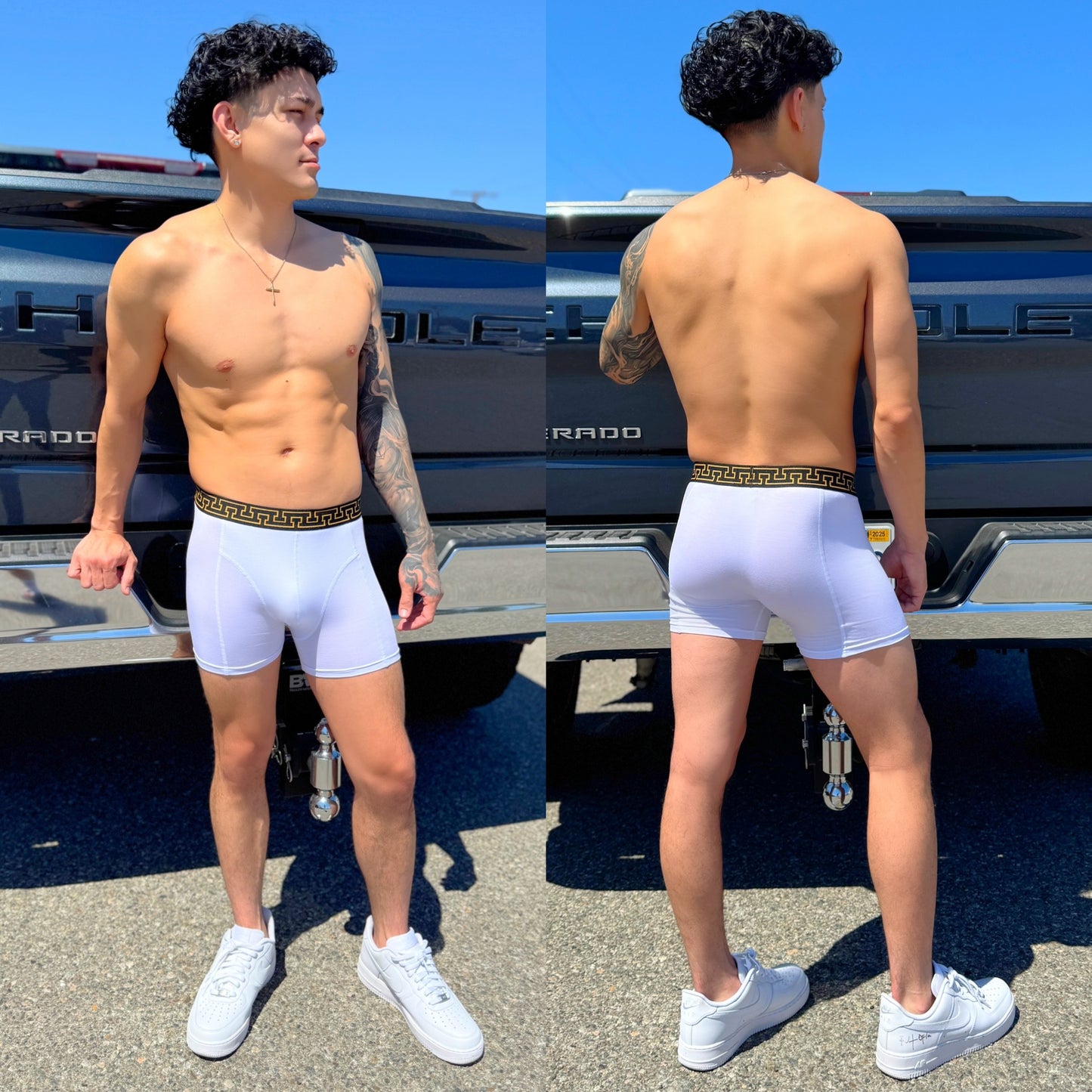 White Greco Boxer Briefs, detail