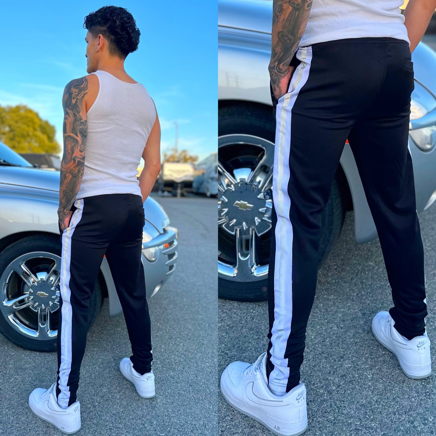 Black Cali Racer Sweatpants