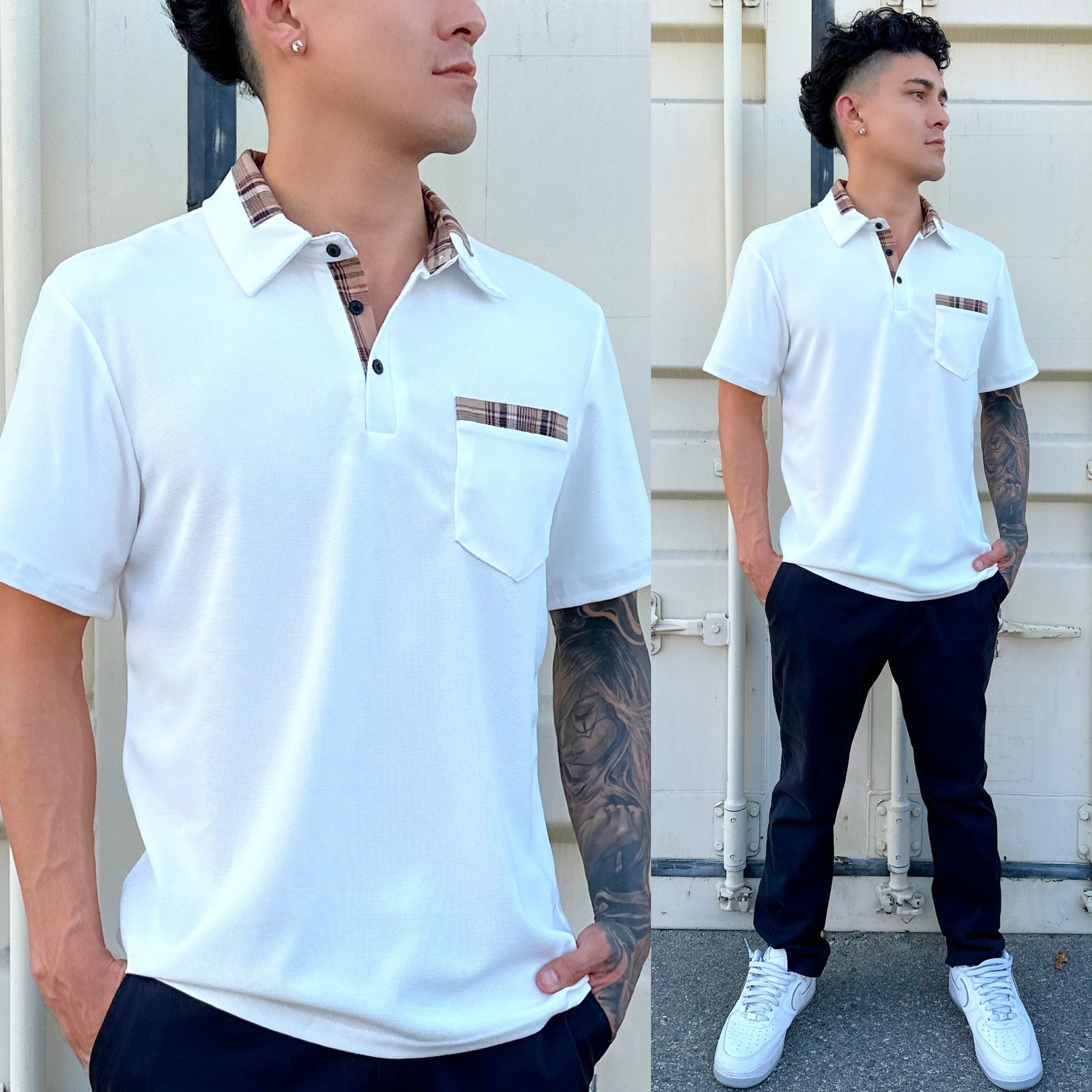 White Cool Cali Polo Shirt, Front Side