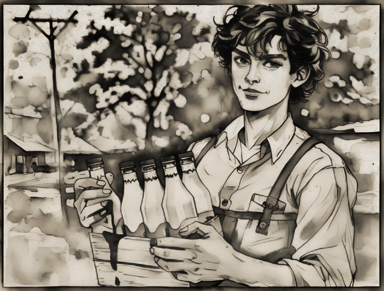 The Milkman” — Original One-of-a-Kind Charcoal Comic Book Sketch