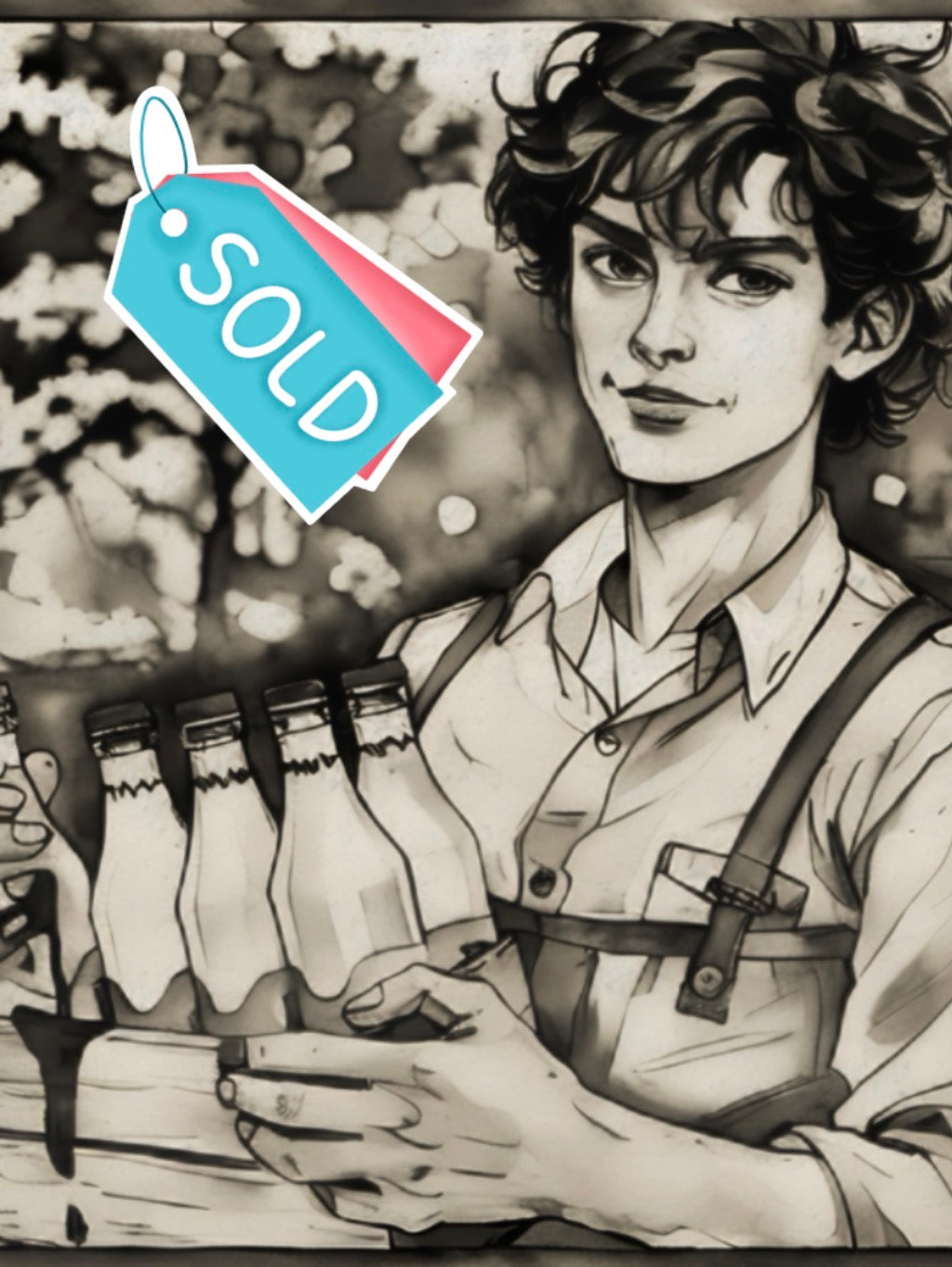 The Milkman” — Original One-of-a-Kind Charcoal Comic Book Sketch