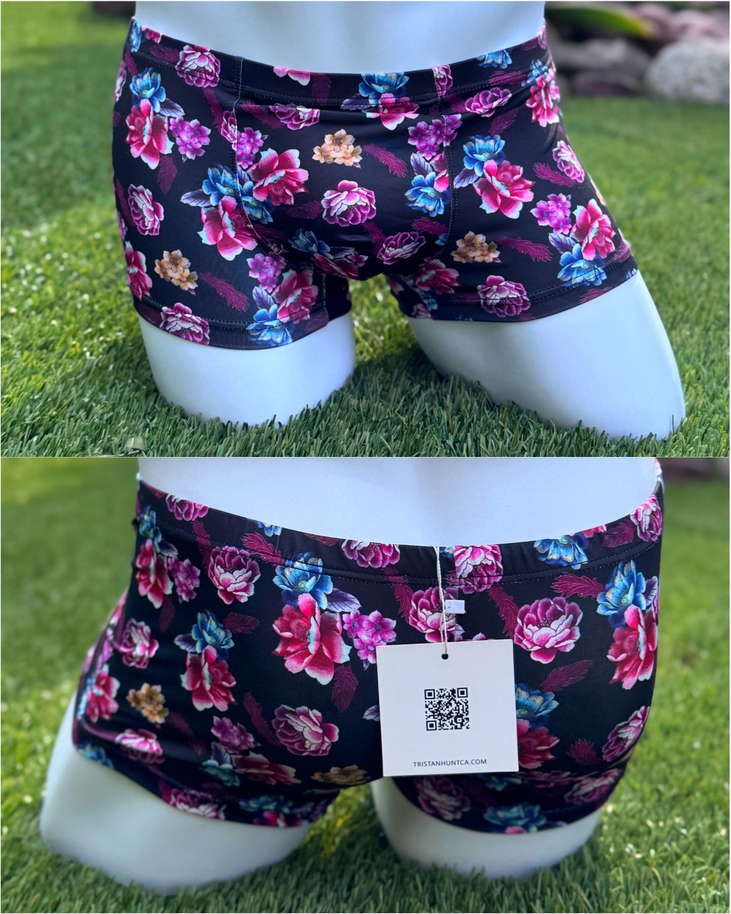Black Floral Boxer Briefs