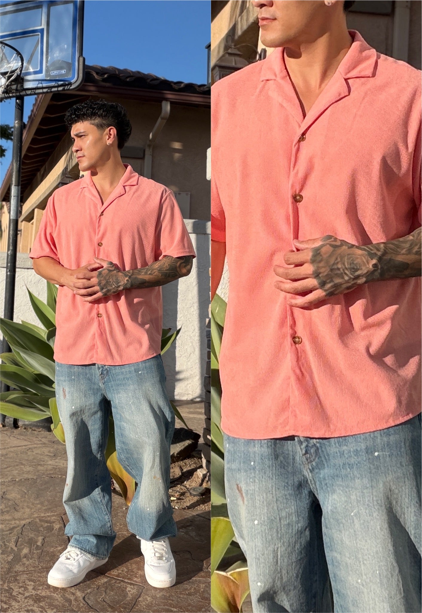 Pacific Pink Corduroy Button Up