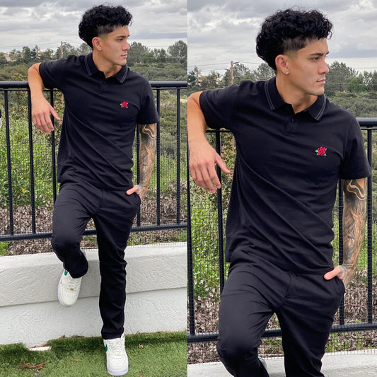 Cali Rose 🌹 Black Polo Shirt