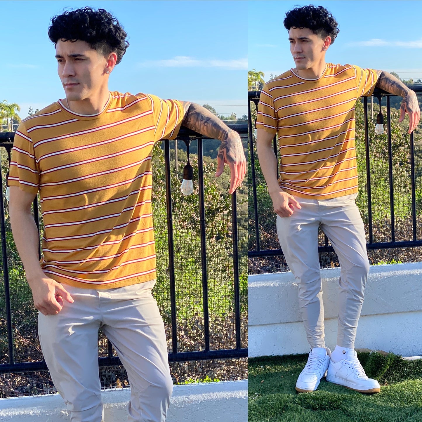 FINAL SALE Golden Coast Yellow Stripped T-Shirt, Made in the USA 🇺🇸