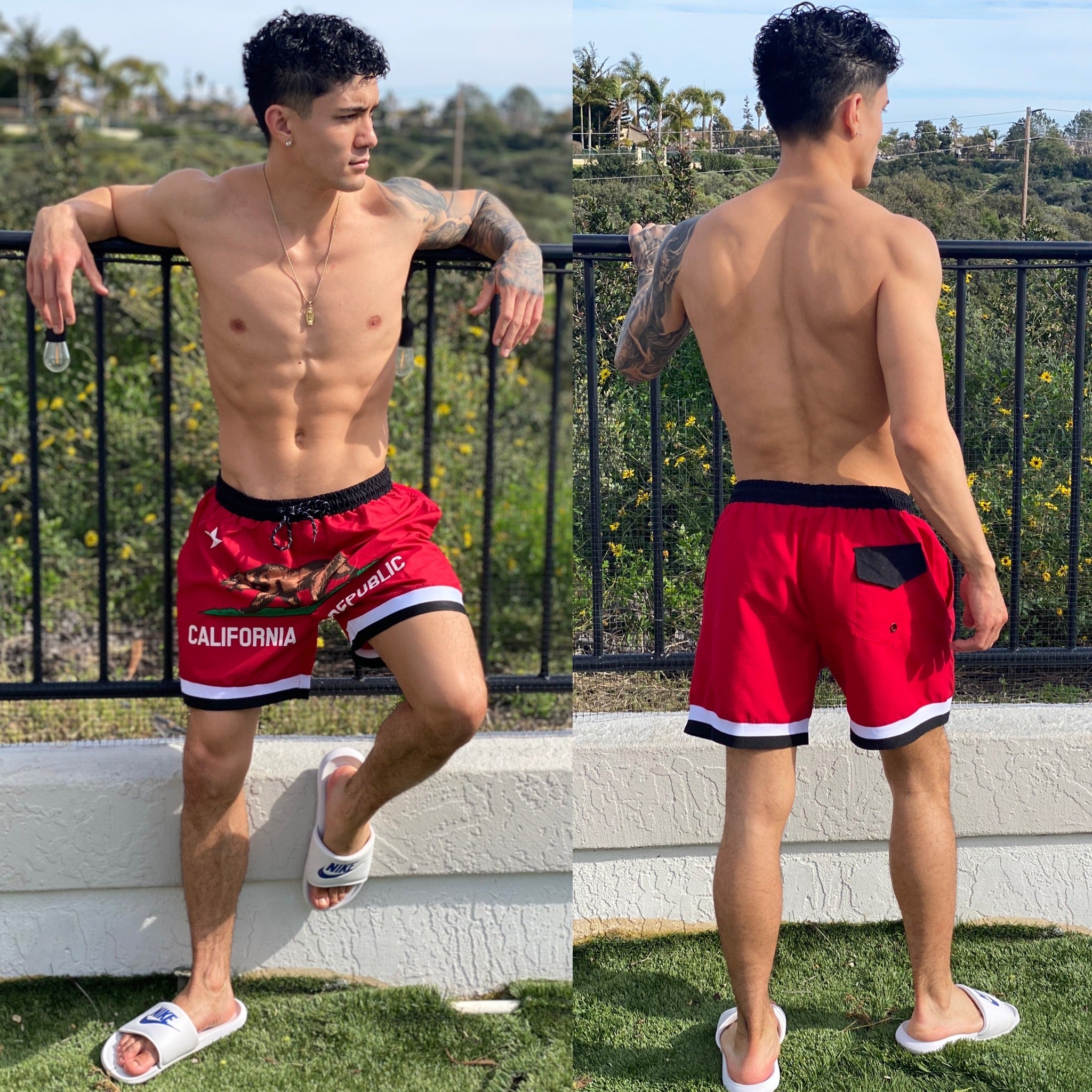 California swim shorts outlet red