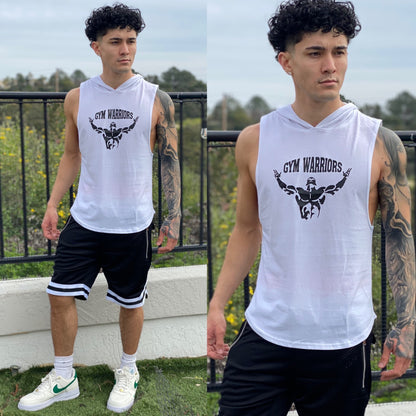 Muscle Beach White Tank Top Hoodie