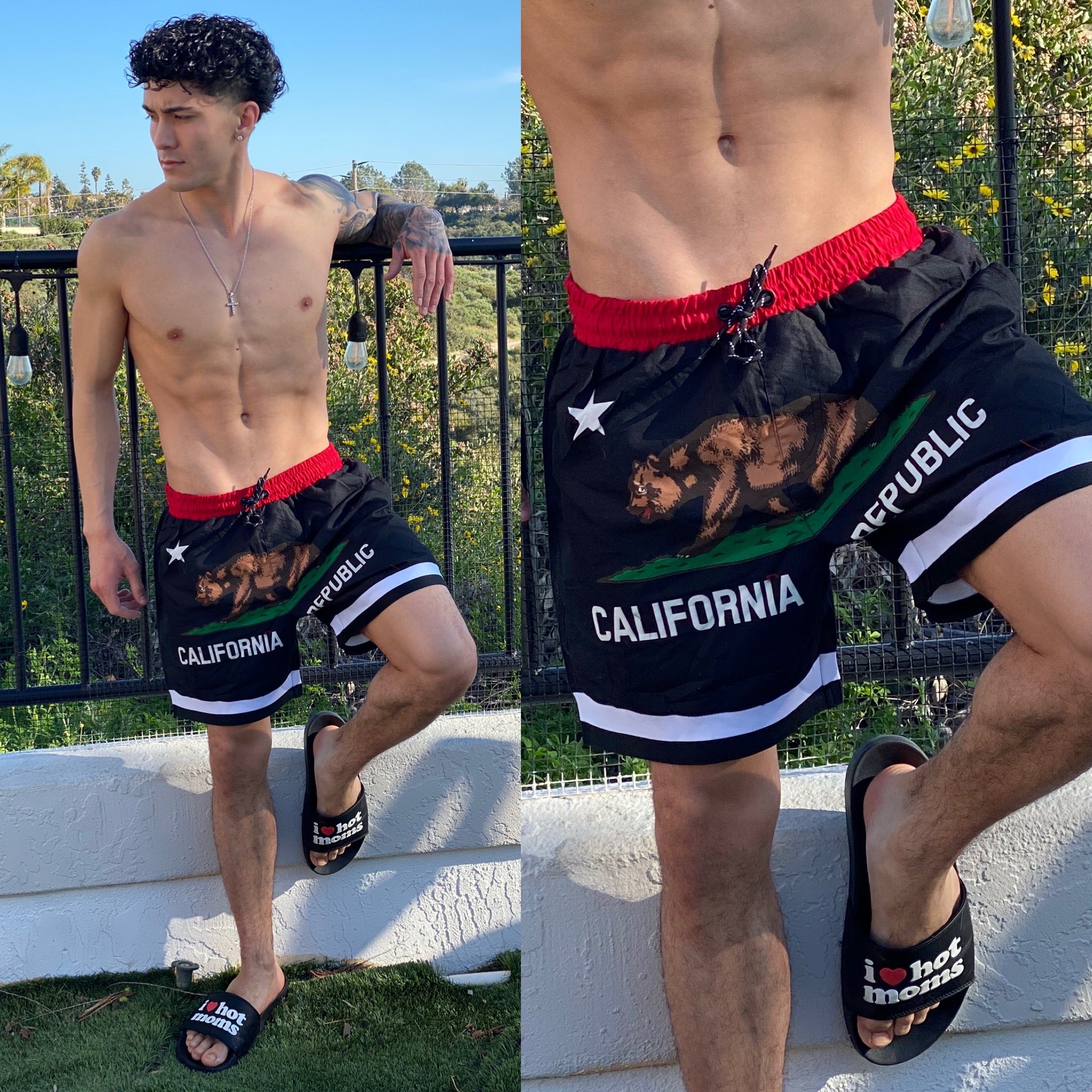 Black California Republic Swim Shorts Tristan Hunt CA