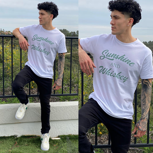 FINAL SALE Sunshine & 🥃☘️ White T-Shirt