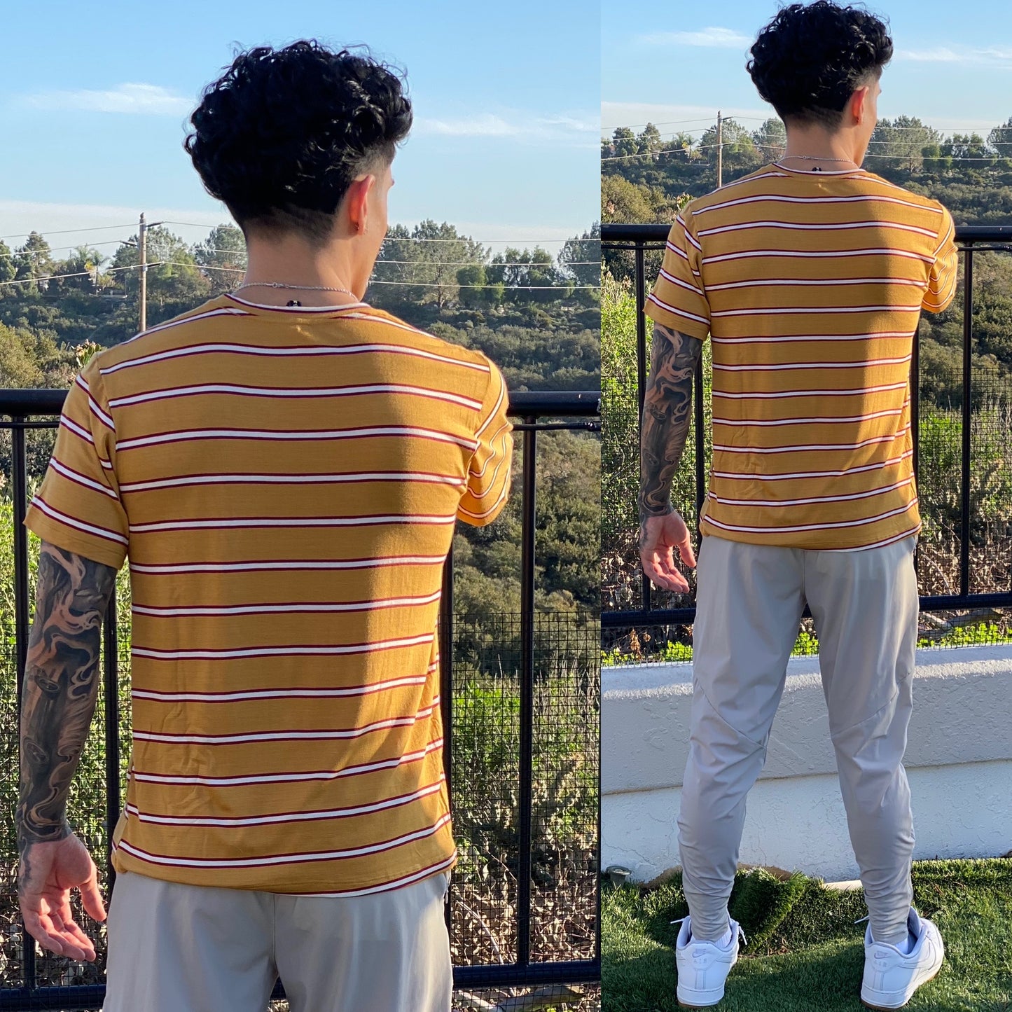 FINAL SALE Golden Coast Yellow Stripped T-Shirt, Made in the USA 🇺🇸