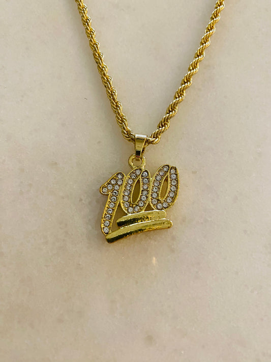 FINAL SALE Keep it 100 💯 Gold Necklace, Tristan's Ice 🧊