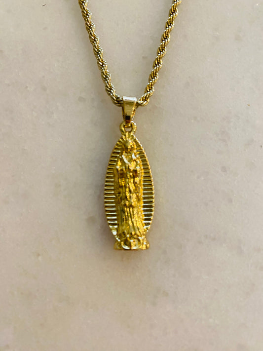 Gold Our Lady of Guadalupe Necklace, Tristan's Ice 🧊